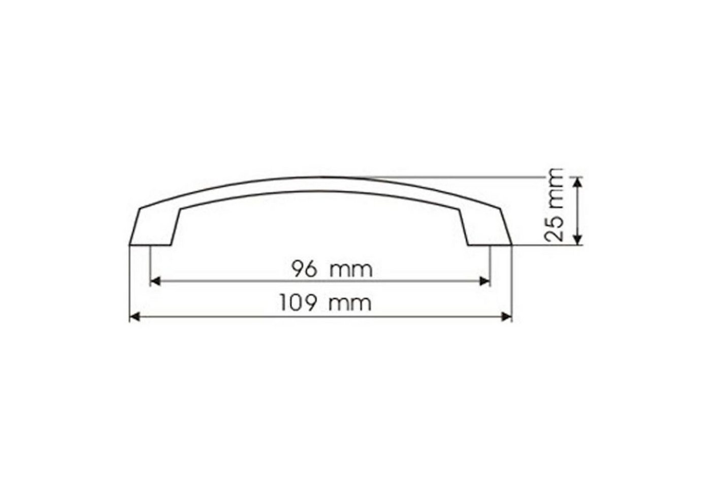 SO-TECH® Möbelgriff Bügelgriff UN17 BA 96 mm oder 128 mm, Lochabstand 96 mm Chrom matt - inkl. Schrauben – Bild 4 von 5