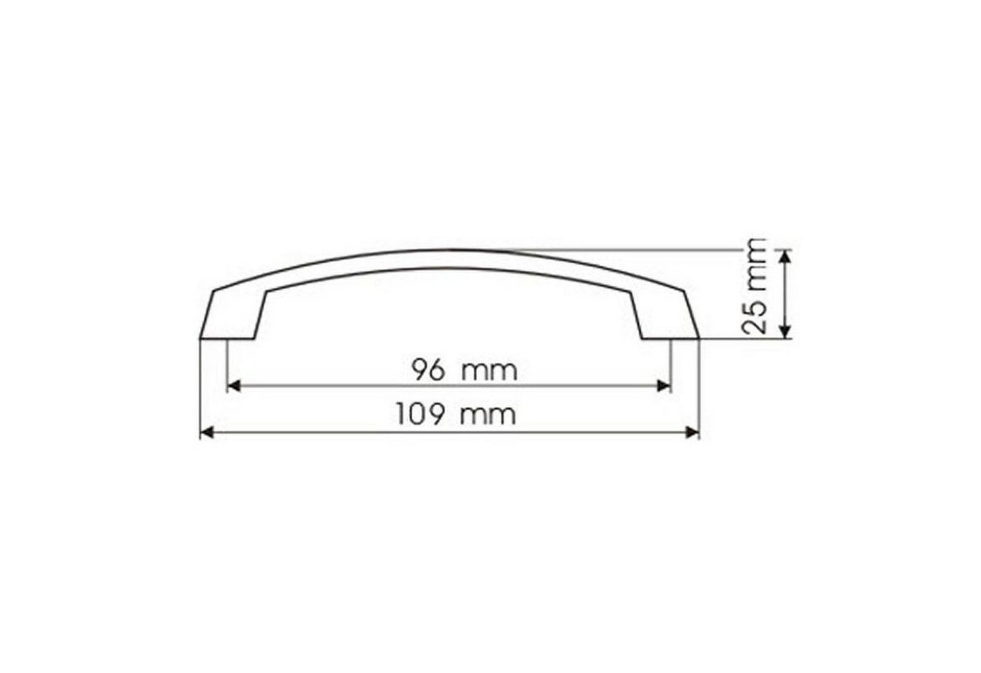 SO-TECH® Möbelgriff Bügelgriff UN17 BA 96 mm oder 128 mm, Lochabstand 96 mm Edelstahloptik - inkl. Schrauben – Bild 4 von 5