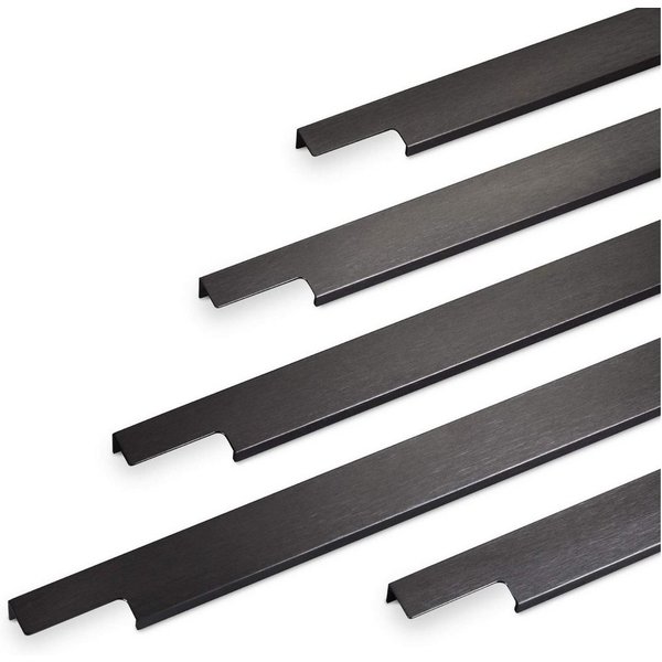 SO-TECH® Möbelgriff Griffleiste BLANKETT, schwarz gebürstet (1-St), Länge 145 mm, wird an die Frontinnenseite verschraubt