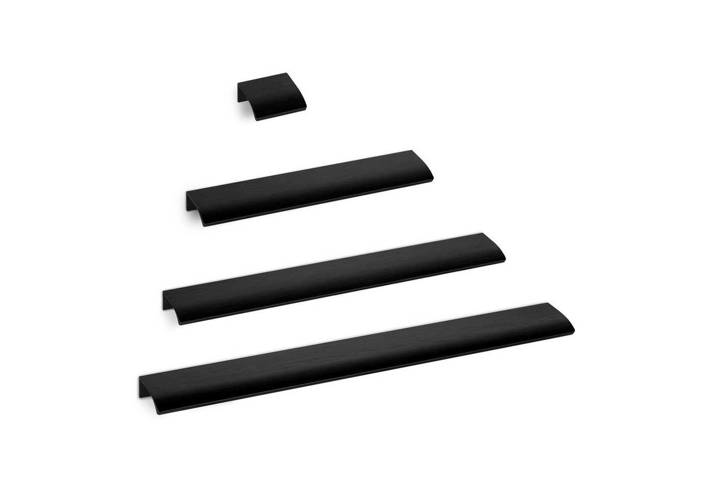 SO-TECH® Möbelgriff Griffleiste Blankett Alex, Aluminium gebürstet, L 4-35 cm, schwarz gebürstet, Länge 40 mm, inkl. Schrauben – Bild 3 von 5