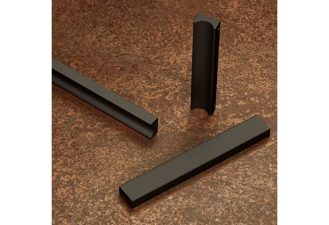 SO-TECH® Möbelgriff Griffleiste GÖTEBORG Aluminium Bohrlochabstände 32 - 320 mm, BA 96 mm Schwarz eloxiert inkl. Schrauben – Bild 2 von 5
