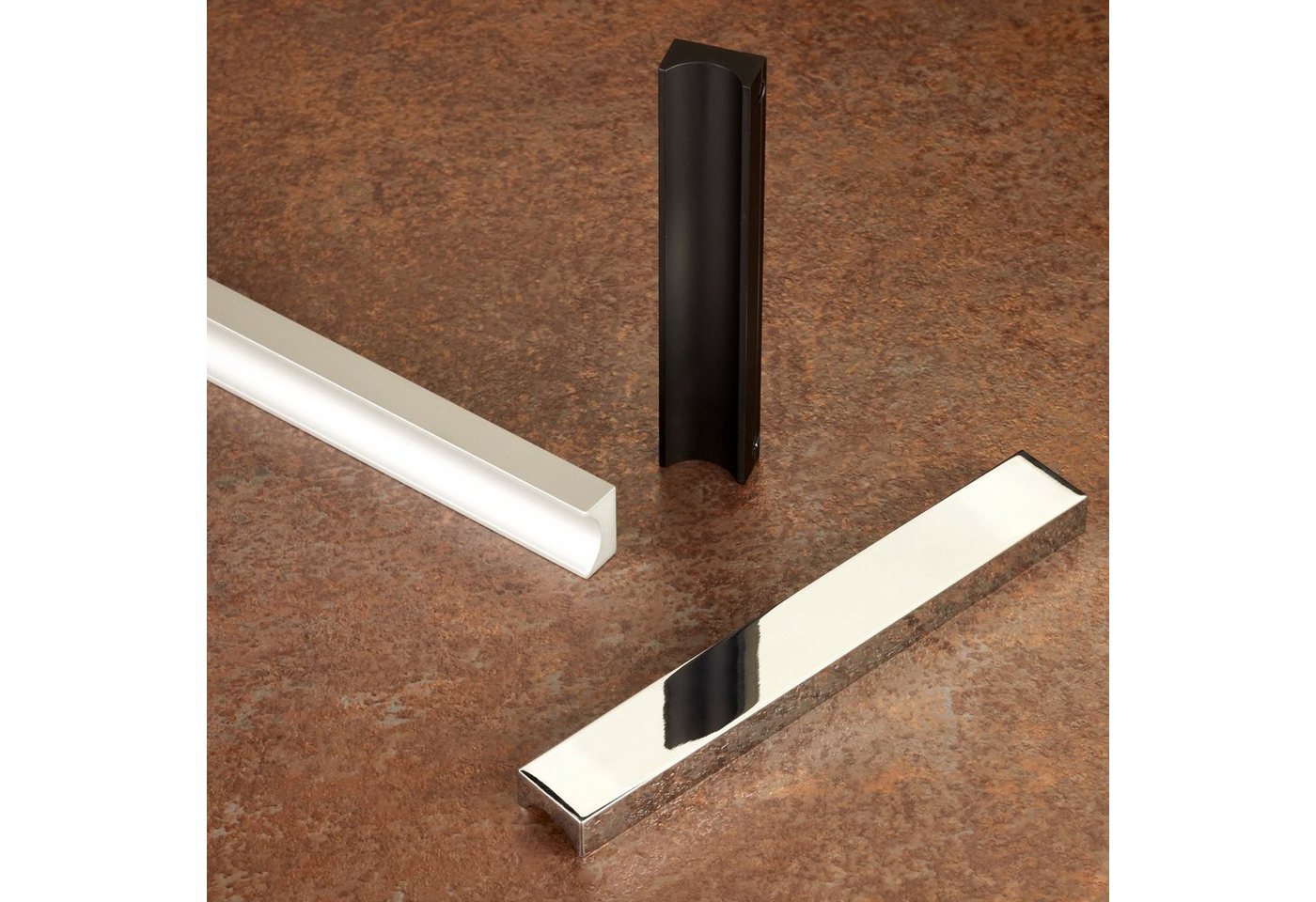 SO-TECH® Möbelgriff Griffleiste GÖTEBORG Aluminium Bohrlochabstände 32 - 320 mm, BA 96 mm Schwarz eloxiert inkl. Schrauben – Bild 3 von 5