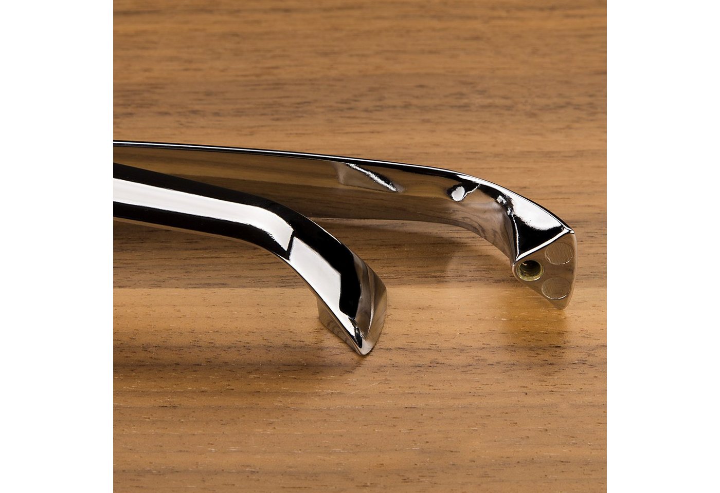 SO-TECH® Möbelgriff JOEN, moderner Bügelgriff aus Zinkdruckguss (1-St), Chrom poliert Bohrlochabstand (BA) 128 mm – Bild 3 von 5