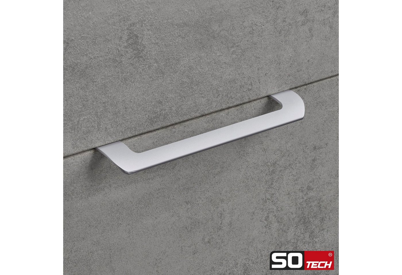 SO-TECH® Möbelgriff LYS Bohrlochabstand (BA) 160 mm Schrankgriff Schubladengriff (1-St), Griff passend für Schiebe- oder Falttüren, Chrom matt – Bild 3 von 5
