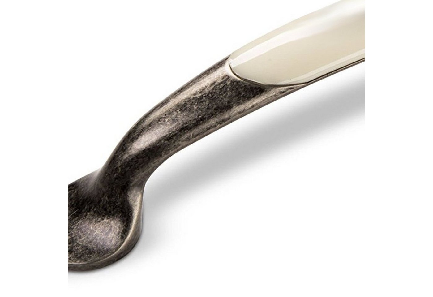 SO-TECH® Möbelgriff Margret, Altsilberoptik antik mit cremefarbenem Dekor, Länge 168 mm, Lochabstand 128 mm, inkl. Schrauben – Bild 2 von 5