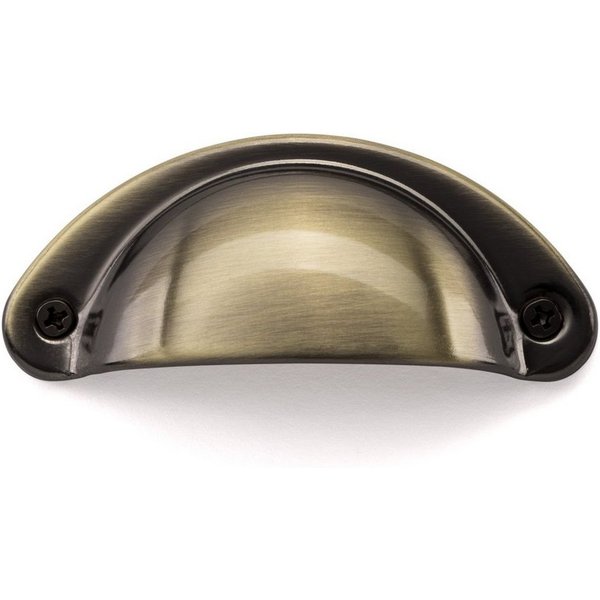 SO-TECH® Möbelgriff Muschelgriff KHEA, Lochabstand 64 mm, Messing brüniert - inkl. Schrauben