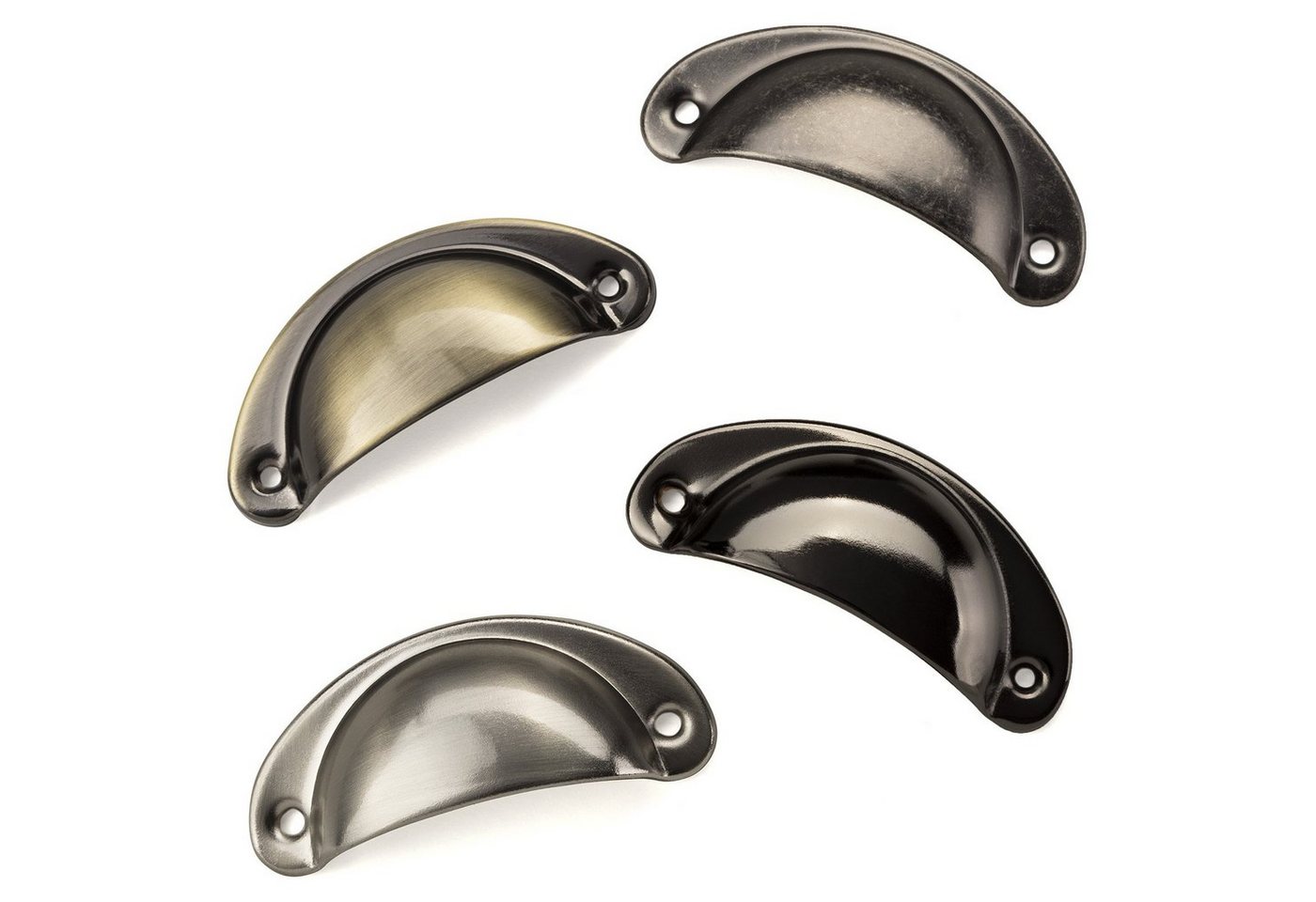 SO-TECH® Möbelgriff Muschelgriff KHEA, Lochabstand 64 mm, Messing brüniert - inkl. Schrauben – Bild 3 von 5