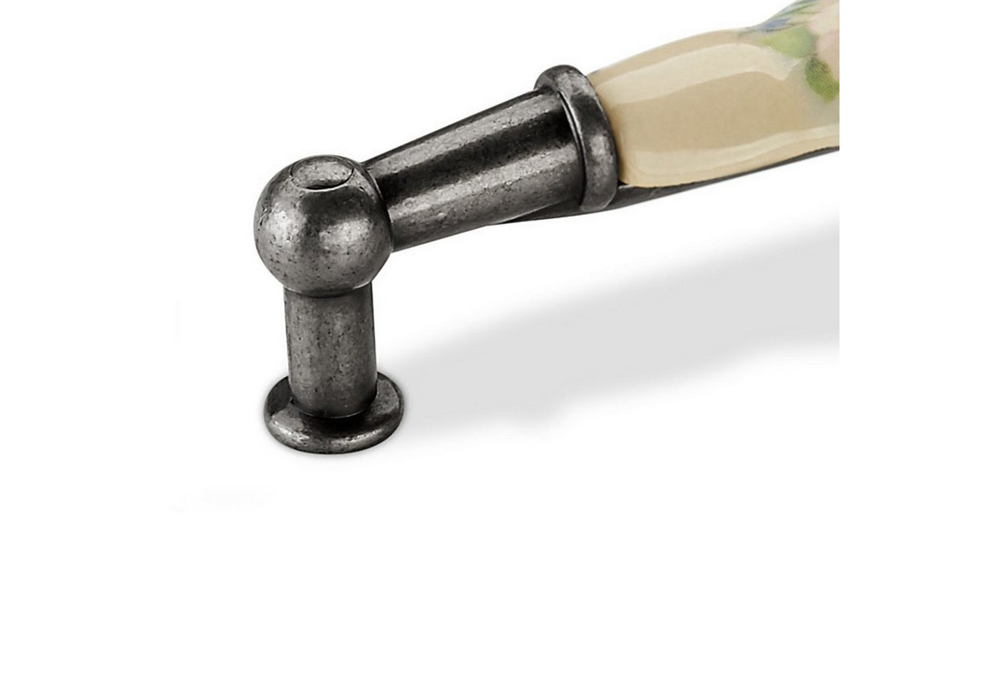 SO-TECH® Möbelgriff Porzellangriff ETTA, Lochabstand 96 mm, Blumendekor, Antik Landhaus Vintage - inkl. Schrauben – Bild 3 von 5