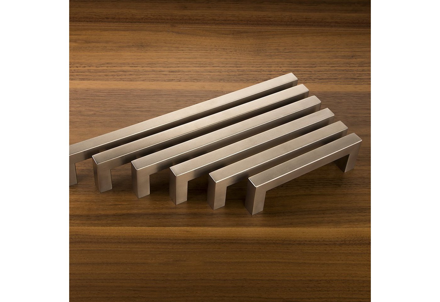 SO-TECH® Möbelgriff Stangengriff E3 echt Edelstahl 15 x 15 mm BA 128 - 800 mm, Lochabstand 96 mm - inkl. Schrauben – Bild 5 von 5