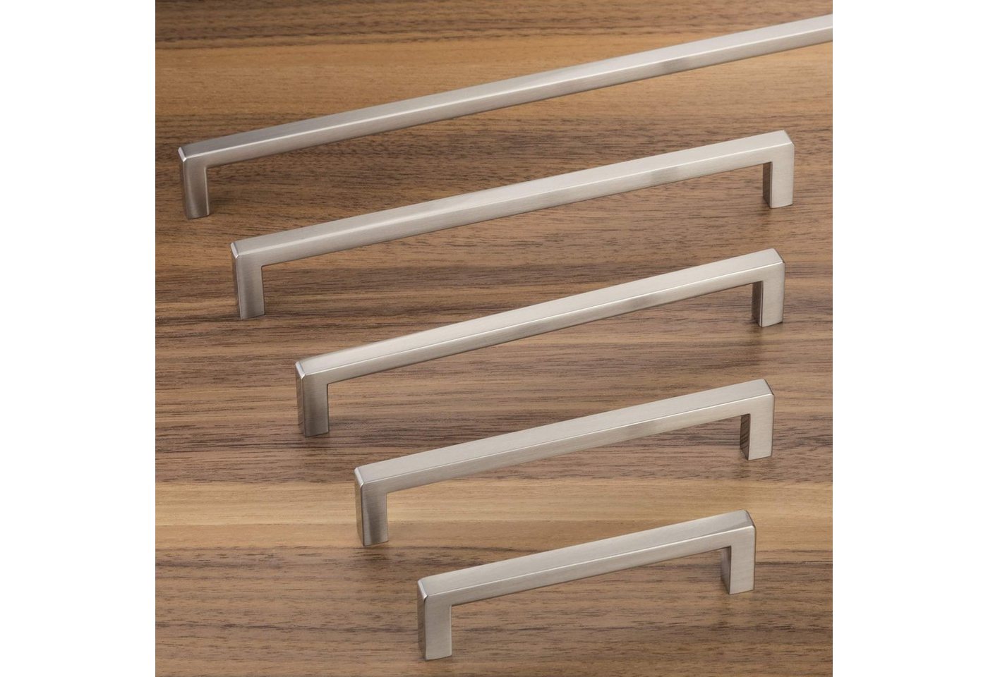 SO-TECH® Möbelgriff Stangengriff E5 Edelstahloptik BA 96 - 448 mm, Lochabstand 96 mm - inkl. Schrauben – Bild 3 von 5