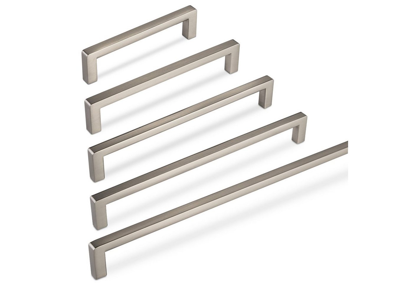 SO-TECH® Möbelgriff Stangengriff E5 Edelstahloptik BA 96 - 448 mm, Lochabstand 96 mm - inkl. Schrauben – Bild 4 von 5