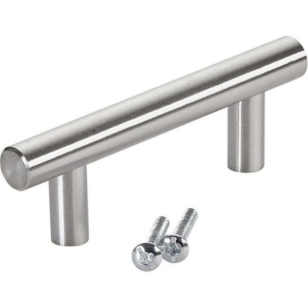 SO-TECH® Möbelgriff Stangengriff G17 echt Edelstahlrohr Ø 12 mm inkl. Schrauben (20-St), Edelstahl gebürstet, Bohrlochabstand 64 mm, Schubladengriff