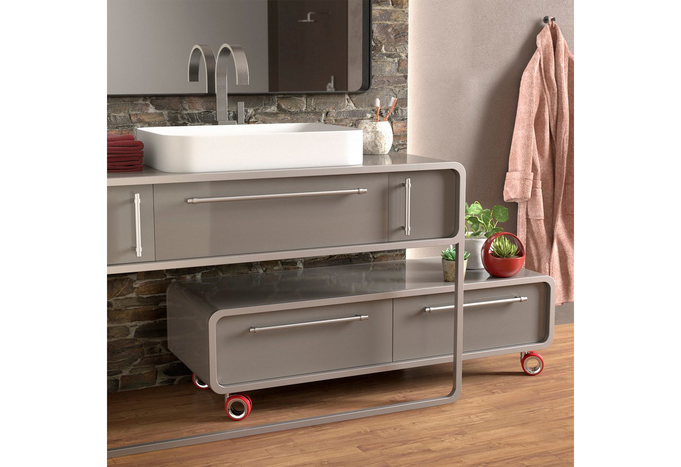 SO-TECH® Möbelgriff Stangengriff G20, Durchm. 14 mm, verschiedene Längen (1-St), Edelstahloptik, Lochabstand 128 mm, 1 Griff mit Schrauben – Bild 5 von 5