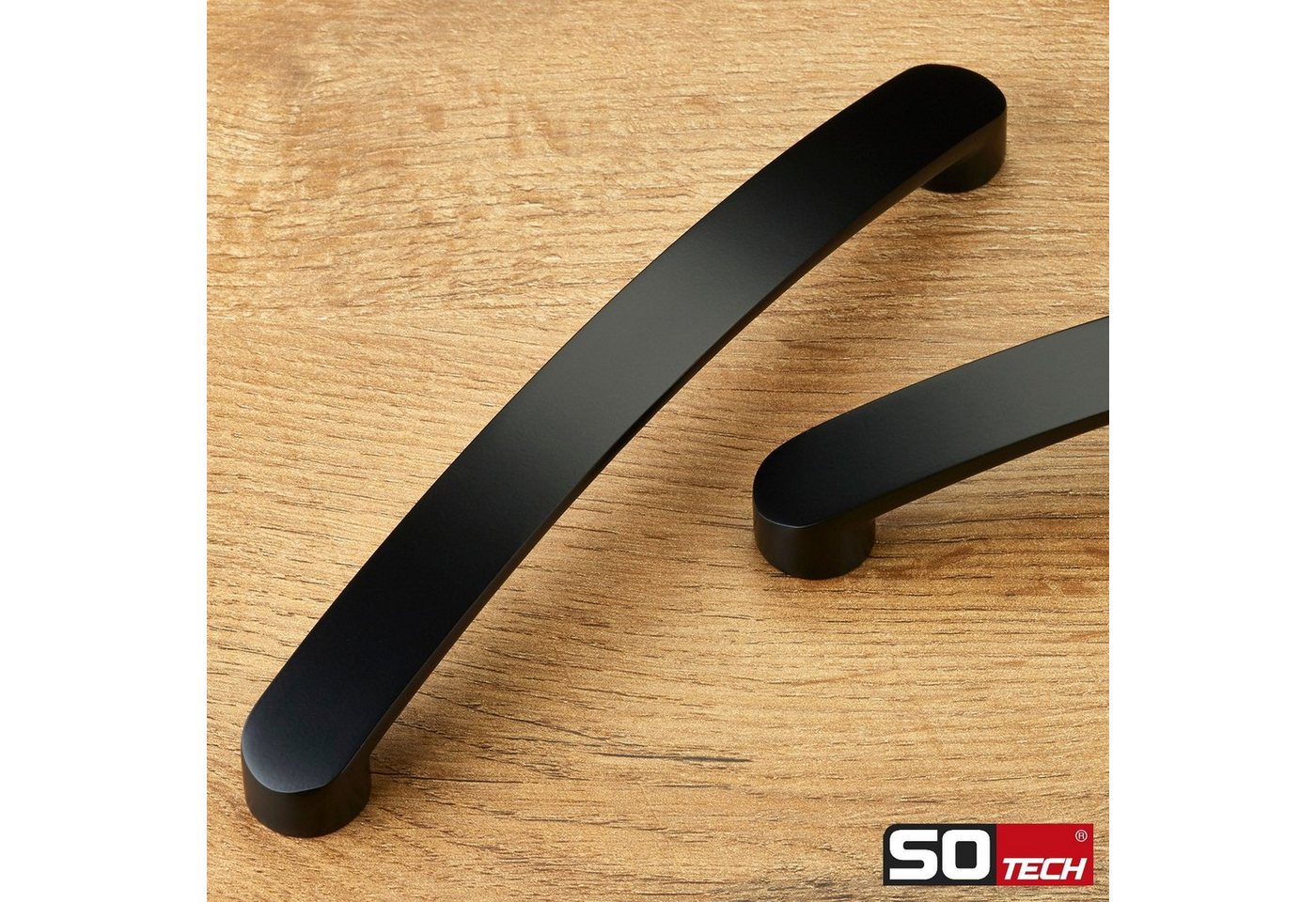 SO-TECH® Möbelgriff SW111 BA 160 mm verschiedene Oberflächen - incl. Schrauben, schwarz matt - inkl. Schrauben – Bild 2 von 5