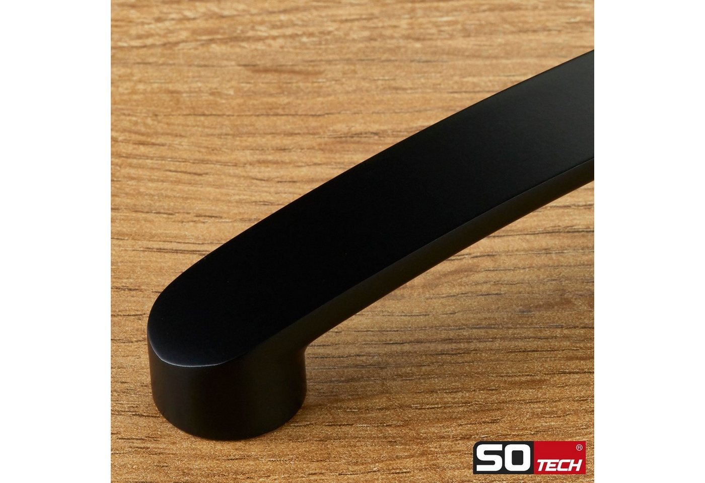 SO-TECH® Möbelgriff SW111 BA 160 mm verschiedene Oberflächen - incl. Schrauben, schwarz matt - inkl. Schrauben – Bild 3 von 5