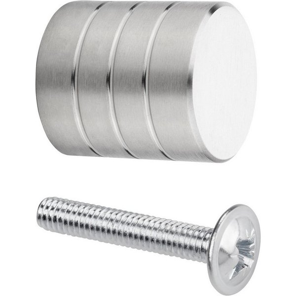 SO-TECH® Möbelknopf BRISTOL Ø 15 - 30 mm Edelstahl gebürstet, modern Knopf Knauf incl. Schraube