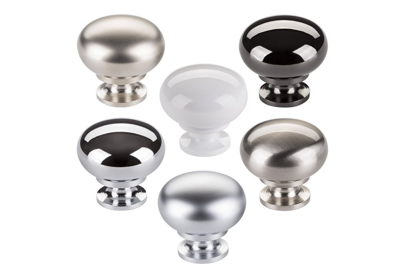 SO-TECH® Möbelknopf Schrankknopf OSCAR Ø 32,5 mm rund (1-St), weiß glänzend inkl. Befestigungsschraube – Bild 4 von 5