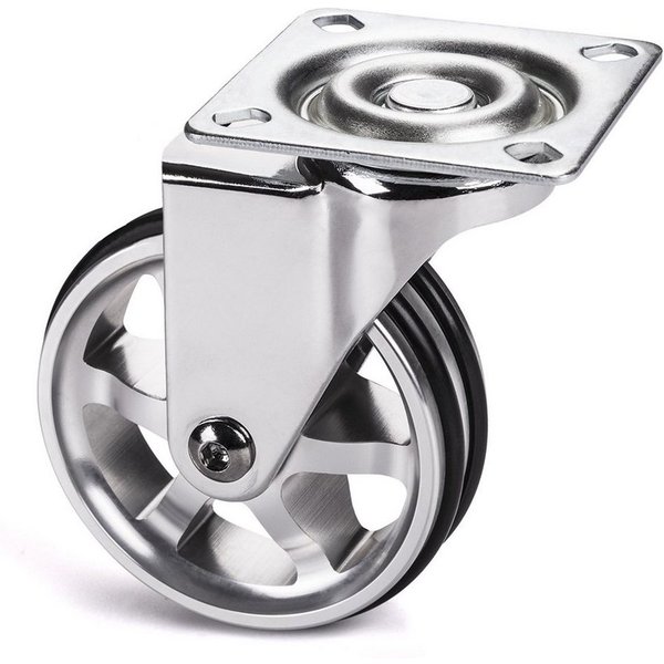 SO-TECH® Möbelrolle Design Möbelrolle BOBBY Ø 75 mm Aluminiumrad Tragkraft bis 5, Tragkraft bis 50 kg mit und ohne Bremse