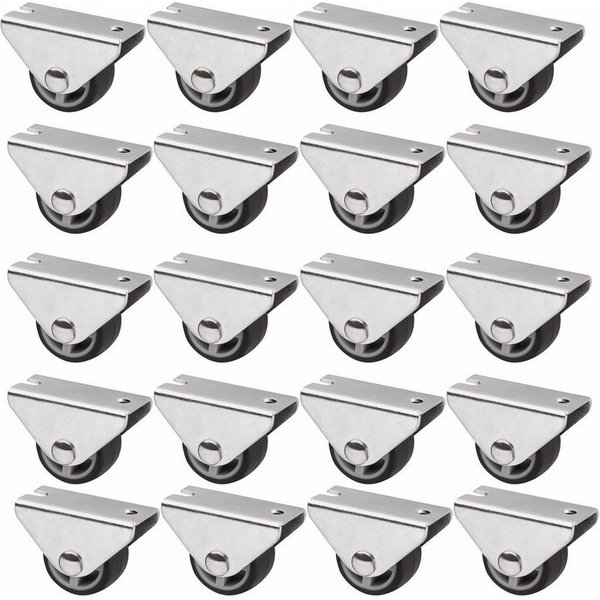 SO-TECH® Möbelrolle Unterbaurolle PASSAU, Ø 25 mm, Kastenrolle für die Unterbaumontage, 20 Stück