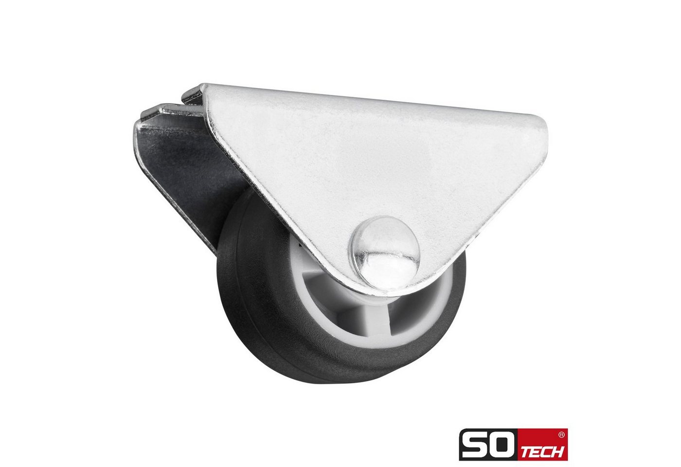SO-TECH® Möbelrolle Unterbaurolle PASSAU, Ø 25 mm, Kastenrolle für die Unterbaumontage, 20 Stück – Bild 3 von 5