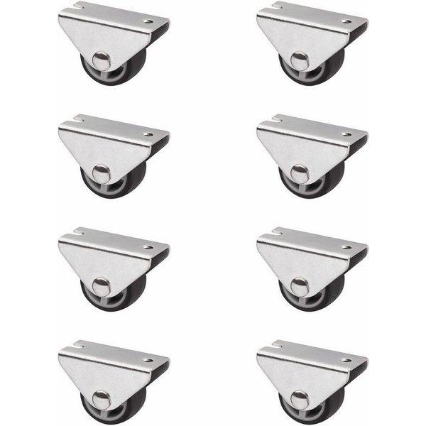 SO-TECH® Möbelrolle Unterbaurolle PASSAU, Ø 25 mm, Kastenrolle für die Unterbaumontage, 8 Stück