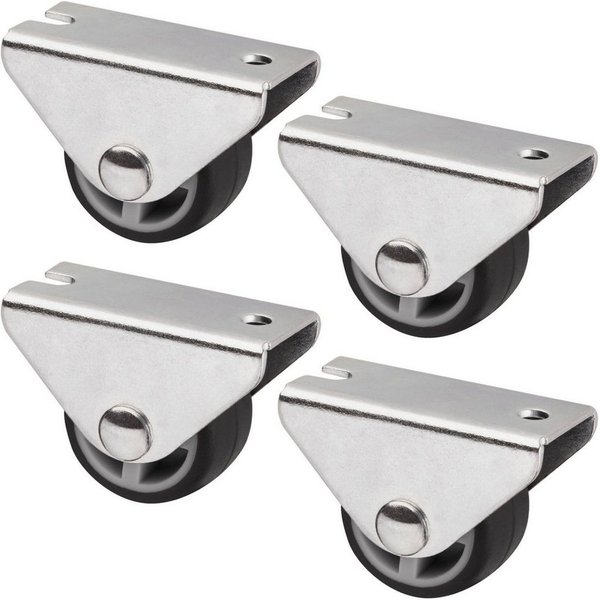 SO-TECH® Möbelrolle Unterbaurolle PASSAU, Ø 25 mm, Kastenrolle für die Unterbaumontage, 4 Stück