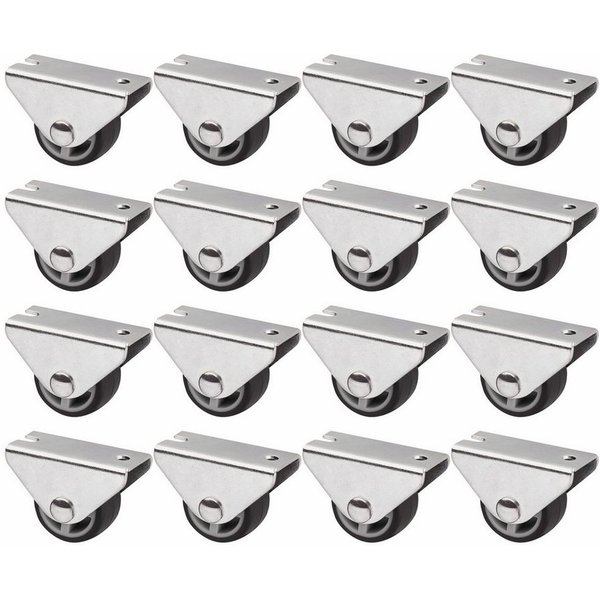 SO-TECH® Möbelrolle Unterbaurolle PASSAU, Ø 25 mm, Kastenrolle für die Unterbaumontage, 16 Stück