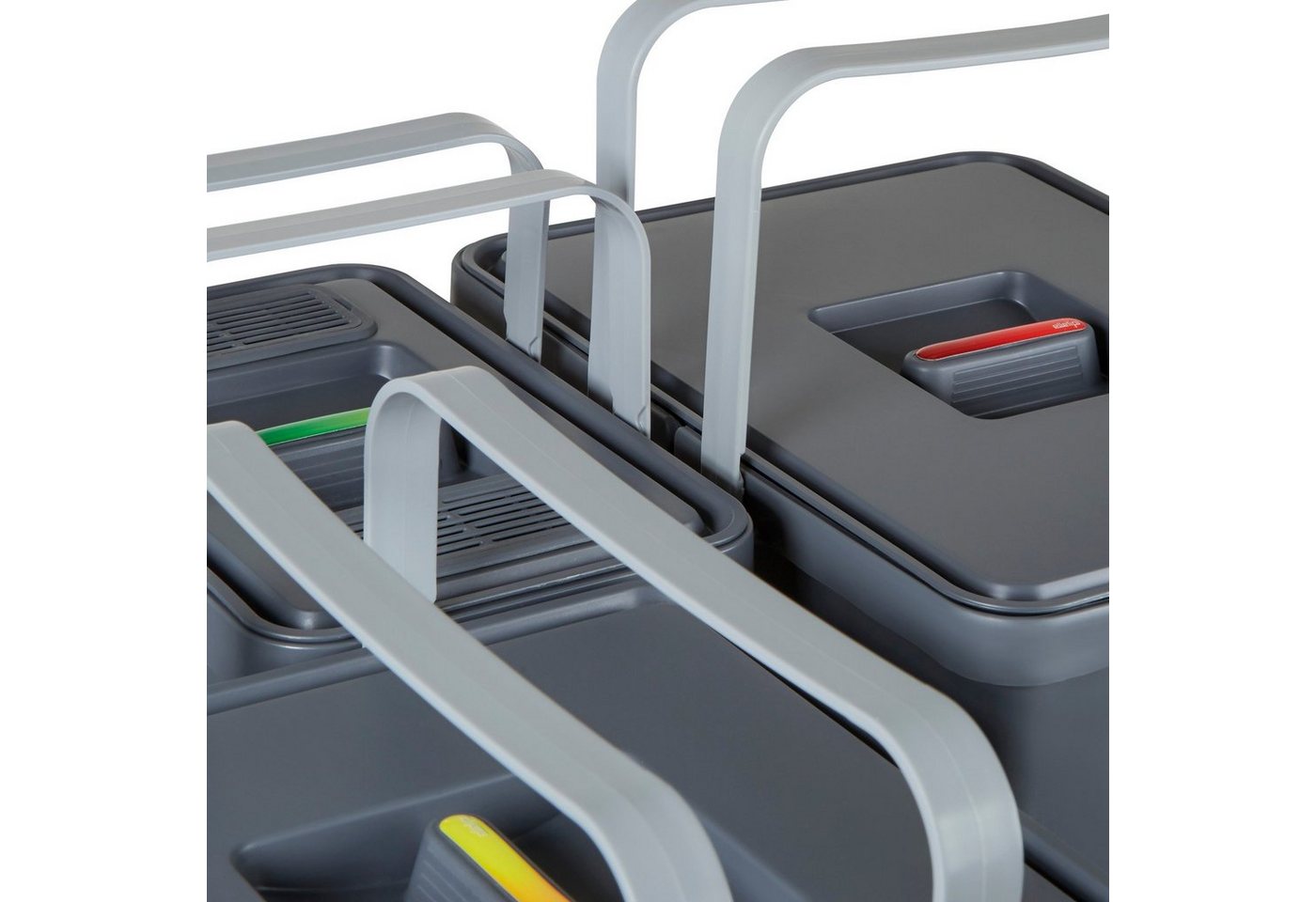 SO-TECH® Mülleimer Abfallsammler Metropolis 15+10+10+6L mit Deckel, Abfallsystem für Korpusbreite 60 cm – Bild 4 von 5