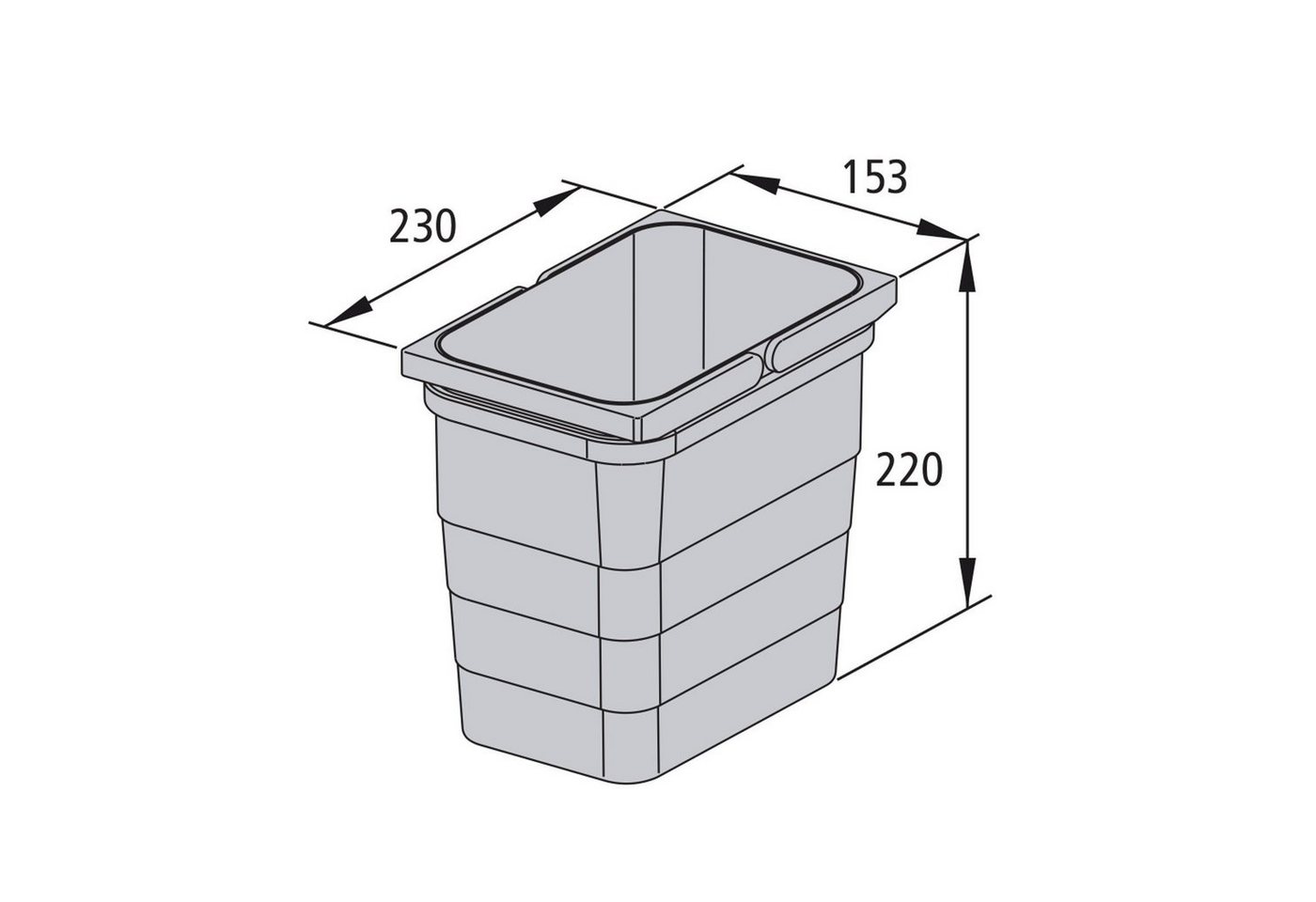 SO-TECH® Mülltrennsystem Ninka eins2vier Abfallsammler, 5,5 Liter alugrau 5170.10 – Bild 2 von 5
