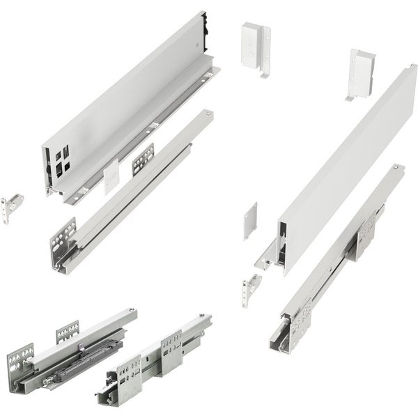 SO-TECH® Schubkasten System JUNKER SLIM H: 84 mm, bis 35 kg Last mit Push to Open, weiß, mit 13 mm schlanke Schubladenzargen, Nennlänge 500 mm