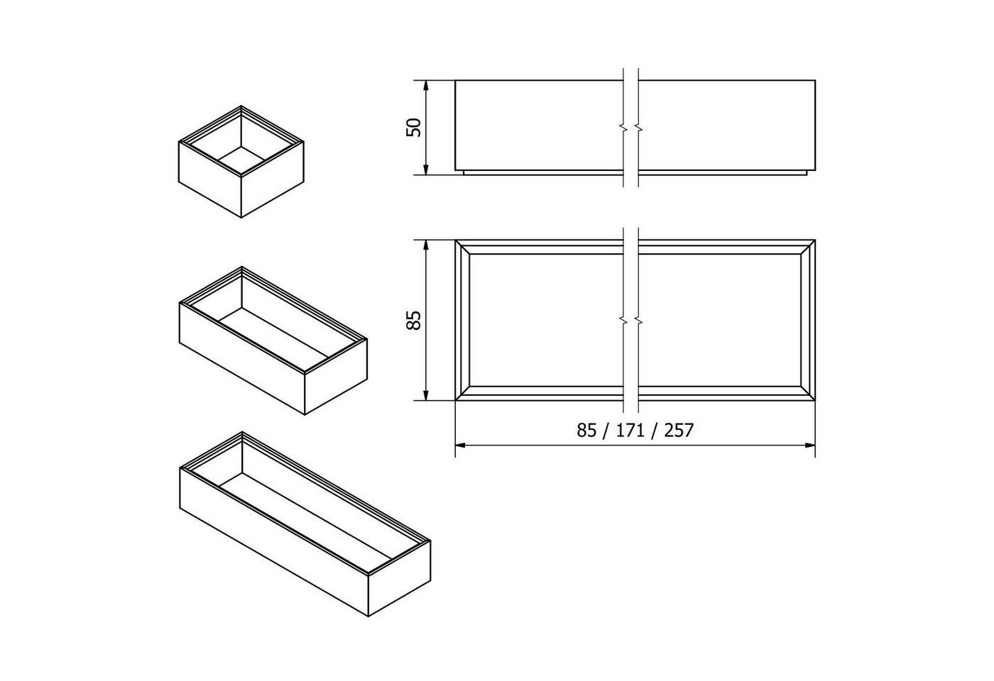 SO-TECH® Schubkasteneinsatz Stapelbare ORGA-BOX BAMBUS Schubladen Aufbewahrungsboxen, 12er Set – Bild 5 von 5
