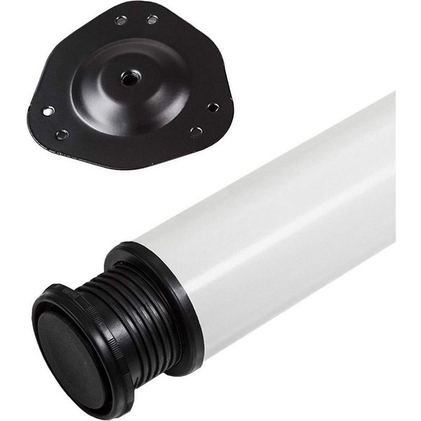 SO-TECH® Tischbein Ø 76 / 80 mm, belastbar bis 75 kg pro Stück, H: 82cm, Stahl, weiß, höhenverstellbar bis 32mm, 1x