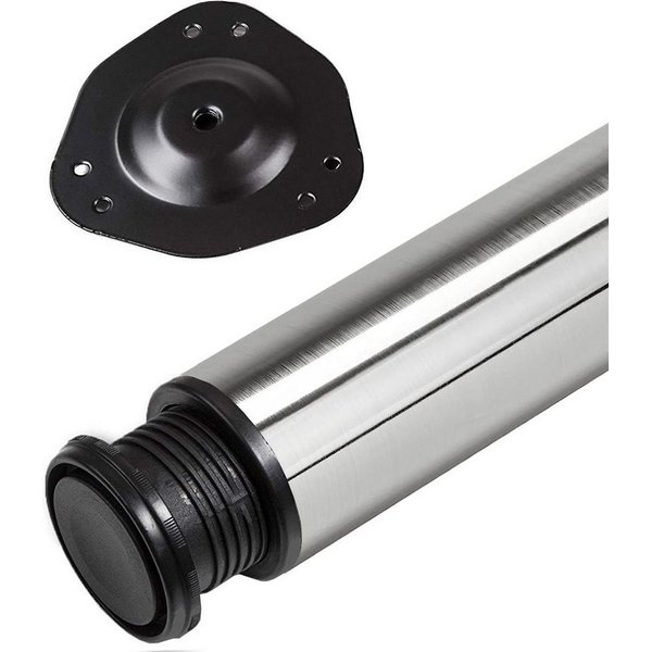 SO-TECH® Tischbein Ø 76 / 80 mm, belastbar bis 75 kg pro Stück, H: 71cm, echt Edelstahl, höhenverstellbar bis 32mm, 1x