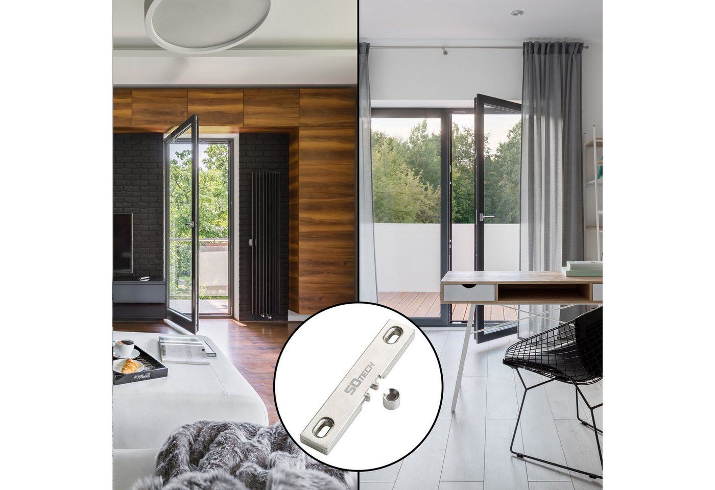 SO-TECH® Türbeschlag Fensterschnäpper Balkontürschnäpper Universalschnäpper, Balkontür Schnäpper Zuhaltekraft V1: 9,5N-10,5N – Bild 2 von 5