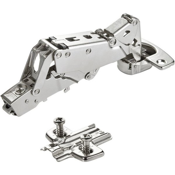 SO-TECH® Türbeschlag Softclose Weitwinkel Scharnier 165° Sensys 8657i (1 St), Eckanschlag inkl. Montageplatte Höhe 0 mm mit Euroschrauben