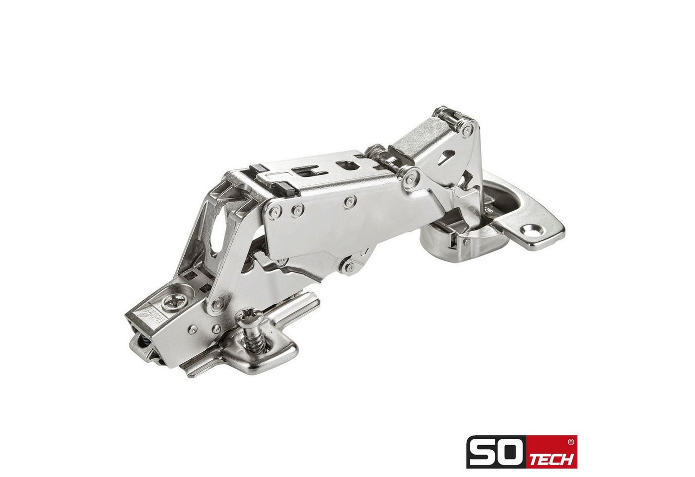 SO-TECH® Türbeschlag Softclose Weitwinkel Scharnier 165° Sensys 8657i (1 St), Eckanschlag inkl. Montageplatte Höhe 0 mm mit Euroschrauben – Bild 2 von 5