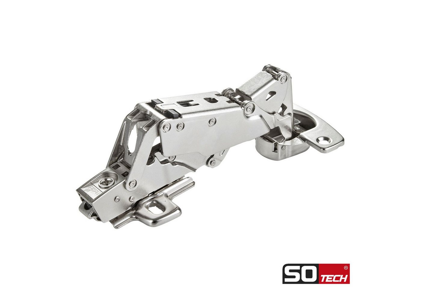SO-TECH® Türbeschlag Softclose Weitwinkel Scharnier 165° Sensys 8657i (1 St), Eckanschlag Schnellmontage inkl. Montageplatte Höhe 0 mm – Bild 2 von 5