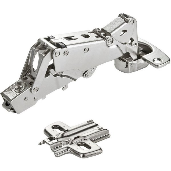 SO-TECH® Türbeschlag Softclose Weitwinkel Scharnier 165° Sensys 8657i (1 St), Eckanschlag Schnellmontage inkl. Montageplatte Höhe 1,5 mm