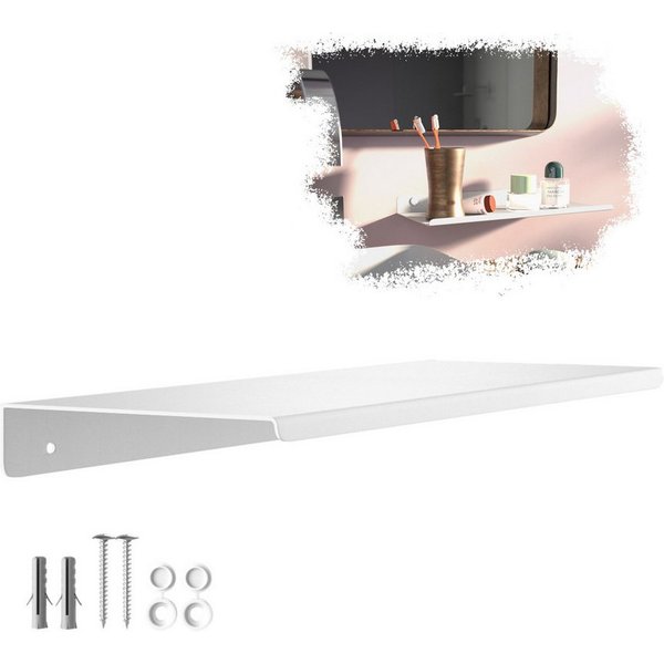 SO-TECH® Wandregal Schweberegal HOVER 35/45 x 13 x 3 cm inkl. Befestigungsset, 1-tlg., Wandmontage, für Bad Küche oder Wohnzimmer, Weiß