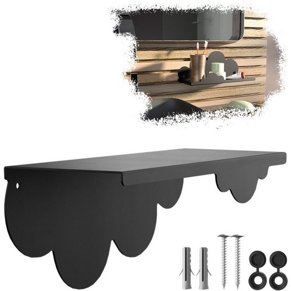 SO-TECH® Wandregal Schweberegal HOVER-XI 25 x 10 x 10 cm inkl. Befestigungsset, 1-tlg., Wandmontage, für Bad Küche oder Wohnzimmer, Schwarz
