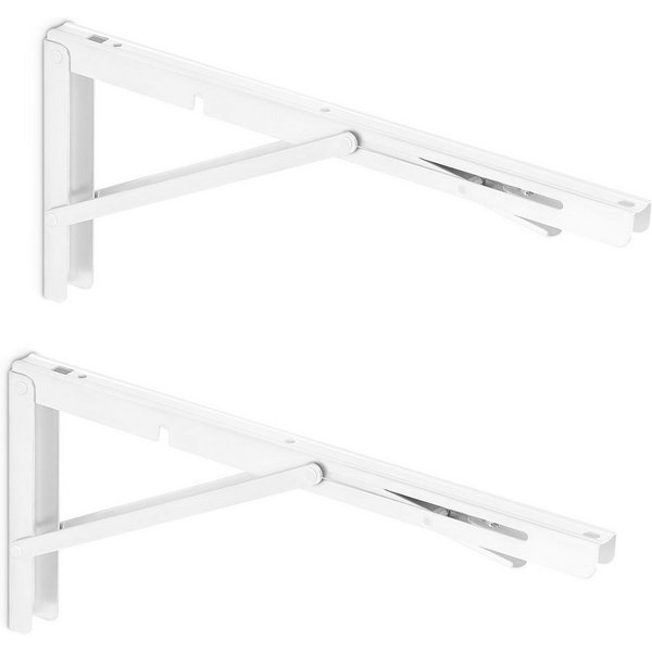 SO-TECH® Wandregalhalter 1 Paar Schwerlast-Klappkonsolen weiß Tragkraft bis 150 kg, 2-tlg., Breite 25 mm, Höhe 175 mm, Tiefe 400 mm