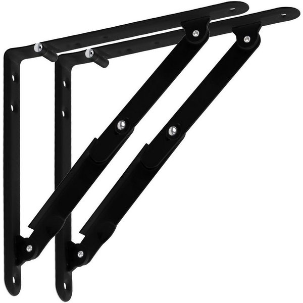 SO-TECH® Wandregalhalter Klappkonsole weiß oder schwarz mit Arretierung, 2-tlg.