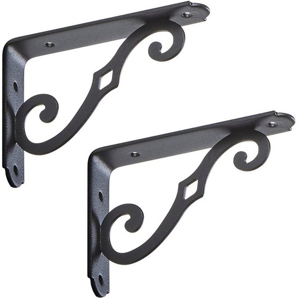 SO-TECH® Wandregalhalter Regalkonsole BLACKLINE II schwarz Tragkraft 30 kg pro Paar, Set 2-tlg., 2 Stück, 12,5 x 9 x 2,5 cm