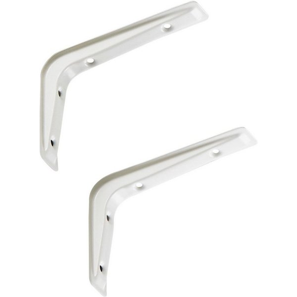 SO-TECH® Wandregalhalter Regalkonsole RK15 Regalwinkel Regalträger Wandkonsole, 2-tlg., Regalhalterung weiß 121 x 83 mm, 2 Stück