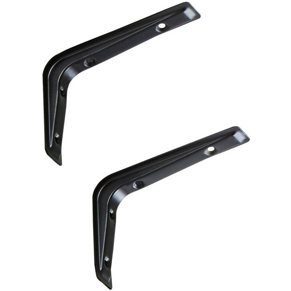 SO-TECH® Wandregalhalter Regalkonsole RK15 Regalwinkel Regalträger Wandkonsole, 2-tlg., Regalhalterung schwarz 121 x 83 mm, 2 Stück