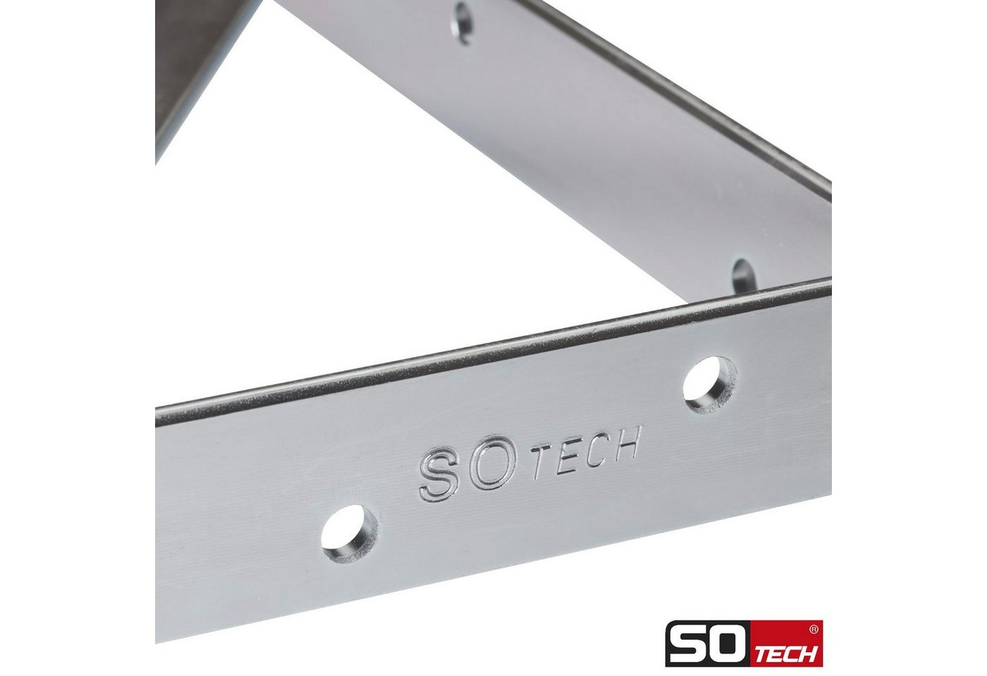 SO-TECH® Wandregalhalter Regalkonsolen mit Querstrebe zur Stabilisierung, 2-tlg., 150 x 125 x 30 mm, verzinkt, pulverbeschichtet – Bild 4 von 5