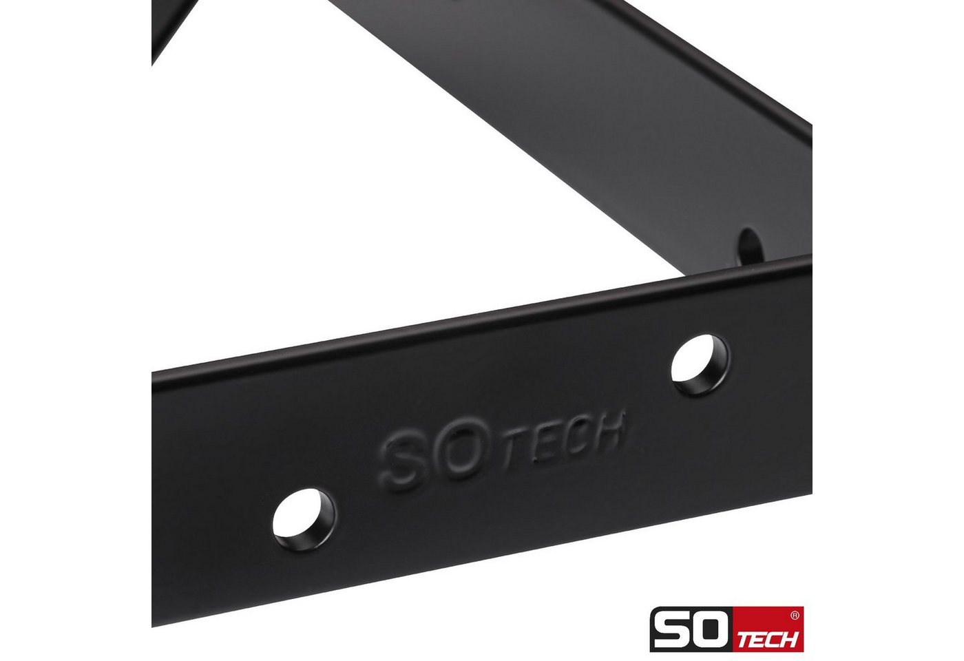SO-TECH® Wandregalhalter Regalkonsolen mit Querstrebe zur Stabilisierung, 2-tlg., 150 x 125 x 30 mm, schwarz, pulverbeschichtet – Bild 4 von 5