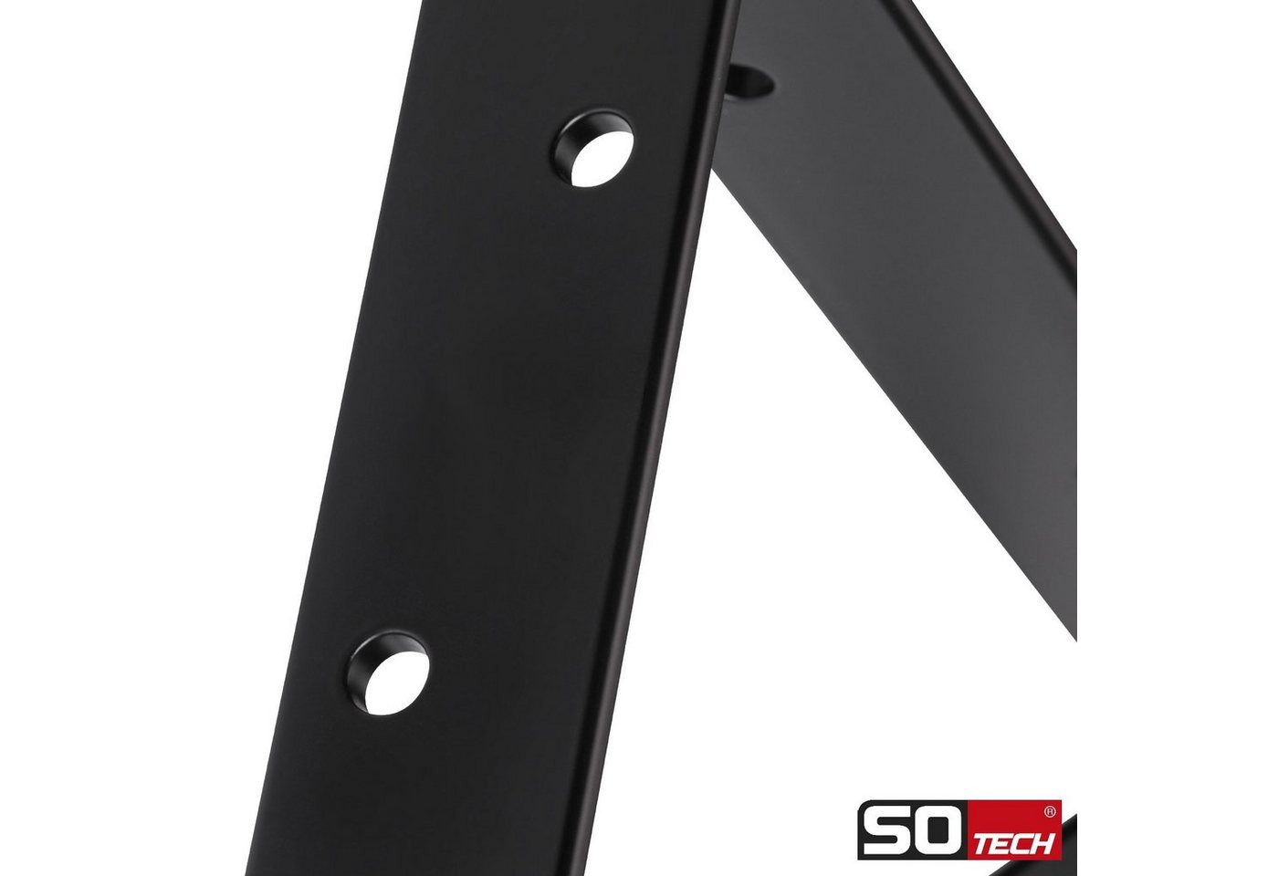 SO-TECH® Wandregalhalter Schwerlast-Konsole Regalkonsole BLACKLINE I schwarz, 1-tlg., Tragkraft bis zu 200 kg / Paar - 15 x 12,5 x 3 x 0,4 cm – Bild 4 von 5