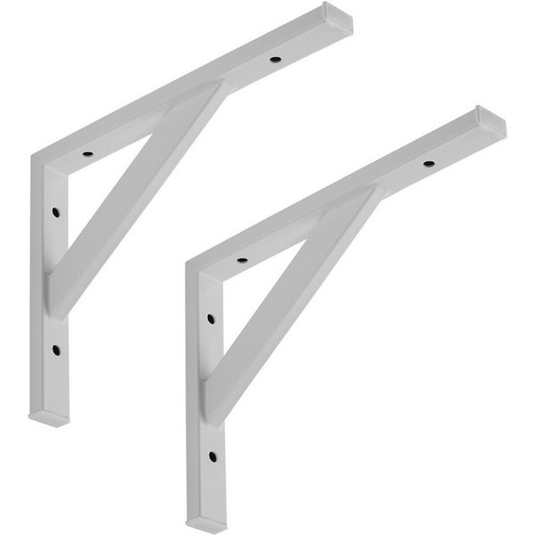 SO-TECH® Wandregalhalter Schwerlastkonsole Schwerlastwinkel Regalwinkel Wandkonsole, Spar-Set 2-tlg., Stahl, Tragkraft 75 kg / Paar, 295 x 215 mm weiß