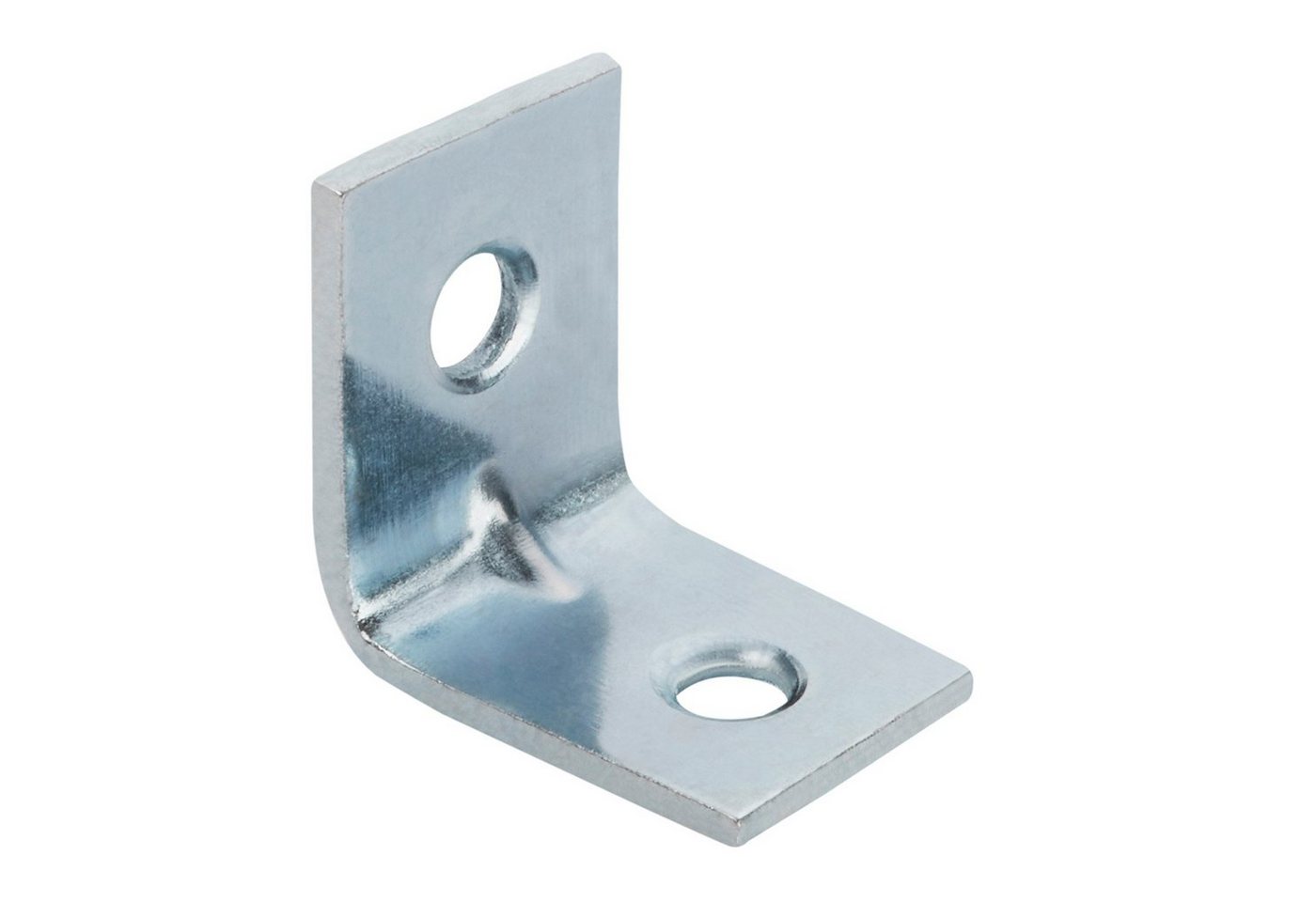 SO-TECH® Winkelverbinder L-Winkel gerade, Stahl verzinkt, Lochung gesenkt, LxB: 2x1.5 mm, (10-St), Möbelwinkel mit Sicke, 20 x 20 x 15 x 1,5 mm – Bild 2 von 5